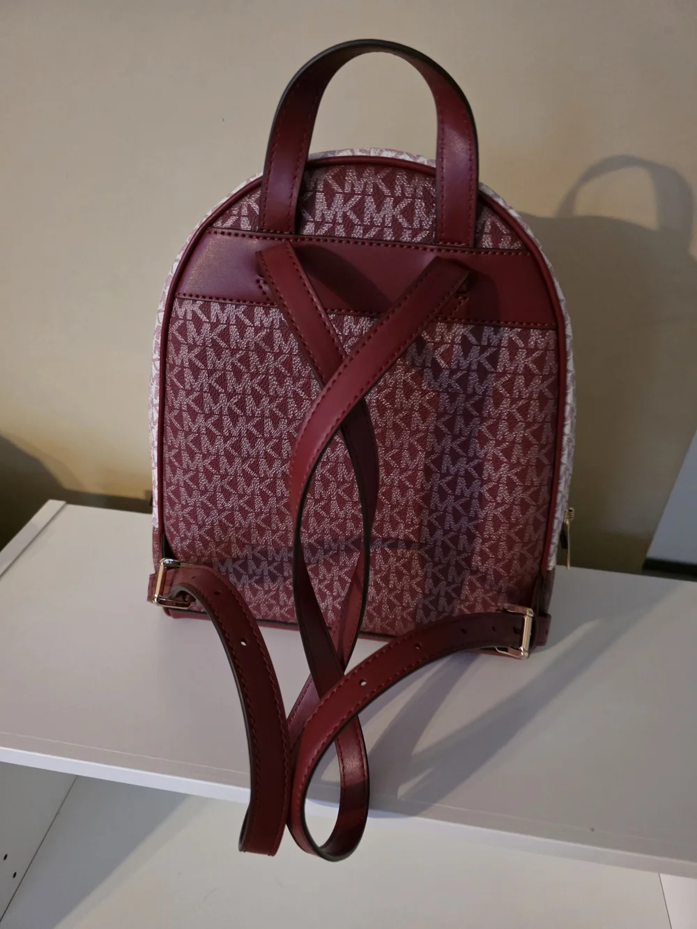 Michael Kors Women's Burgundy Signature Backpack